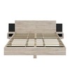 Queen/King Size Floating Platform Bed with LED Lights and Nightstands, Natural/White/Gray-ModernLuxe - 4 of 4