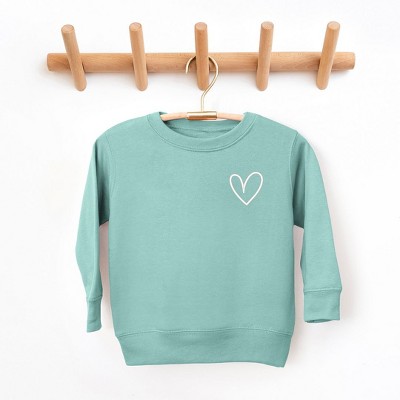 The Juniper Shop Embroidered Hand Drawn Heart Toddler Graphic Sweatshirt