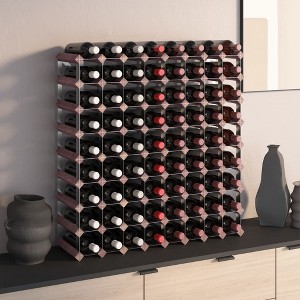 vidaXL Wine Rack for 72 Bottles Brown Solid Wood Pine - 1 of 4