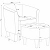 Sapphtopaz 1pc Retro Design-Inspired Accent Chair Upholstered Lounge Chair with Ottoman, Round Backrest Living Room Chair Compact Chair - 3 of 4