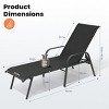 Pellebant Set of 2 Outdoor Chaise Lounge Chairs 6 Positions Adjustable Heavy Duty  Aluminum Frame 270lb Capacity for Poolside Garden Courtyard - 2 of 4