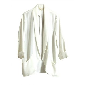 Women's Wo's Front Rolled Collar Open 3/4 Sleeve Shawl Blazer - GILLI - 1 of 3