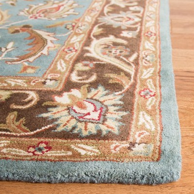 Elegant Traditions Hand-Tufted Wool Rectangular Rug in Blue/Brown - 2' x 3'