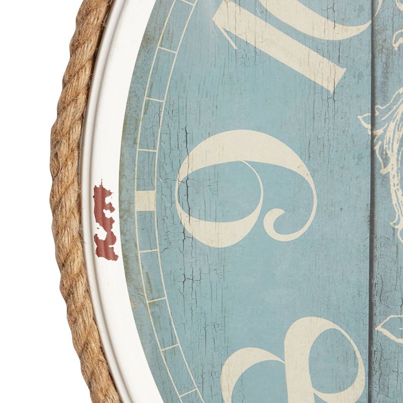 Metal Wall Clock with Rope Accents - Olivia & May, 3 of 9