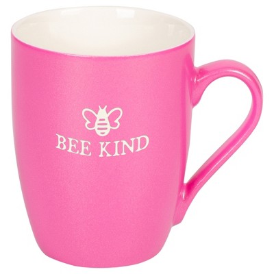 Elanze Designs Bee Kind Princess Pink 10 ounce New Bone China Coffee Cup Mug