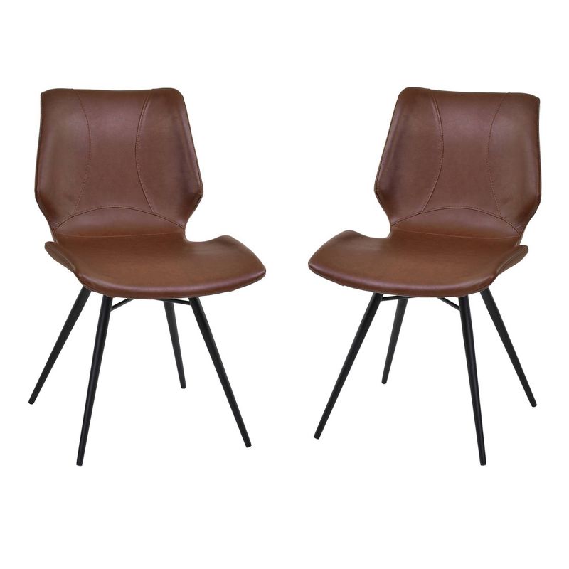 Set of 2 Sheffield Dining Chair Vintage Coffee/Black - Armen Living, 1 of 7