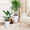 14.2" Tall Planters Set of 2, Marble Finish Plant Pots, Self Watering Pots with Water Level Monitor, for Patio, Porch, Living Room, Home Office - 2 of 4