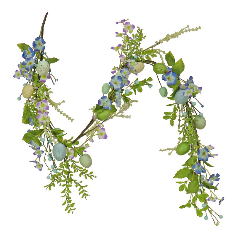 5' Artificial Spring Floral Garland with Eggs - National Tree Company, 1 of 4