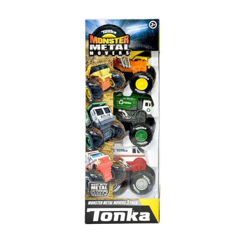 Tonka Dump Truck, Garbage Truck, Ambulance Monster Metal Movers - 3pk, 3 of 8
