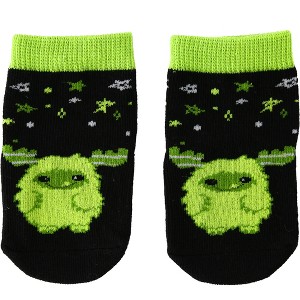 Pavilion Gift Company - Green Silly Monster - 0-12 Month Non-slip Baby Socks - Socks - 1 of 4