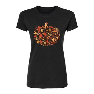 Women's - Star Wars - Fall Pumpkin Silhouette Fitted Graphic T-Shirt - 1 of 2