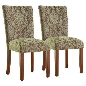 Parsons Pattern Dining Chair Wood (Set of 2) - HomePop, Damask