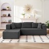 Mjkone 106'' Modern 2-Piece Corduroy Free Combination L-Shaped Sofa Deep Seat,Upholstered Chaise Sectional Sofas With Left Chaise - 3 of 4