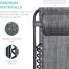 Cyan Oasis Patio Folding Lawn Outdoor Lounge Gravity Camp Reclining Lounge Chair of 2 (Double-gray) - 4 of 4