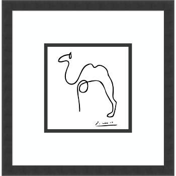 16" x 16" Camel by Pablo Picasso Framed Wall Art Print Black - Amanti Art