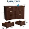 Modern Fluted Dresser for Bedroom with 7 Drawers, Wide Dresser Storage Cabinet, Furniture TV Stand w/Metal Handles, Wood Dressers for Bedroom, Walnut - 3 of 4