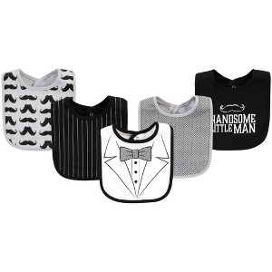 Hudson Baby Infant Boy Cotton Bibs, Tweed Bow Tie, One Size - 1 of 4