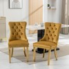 Vynxaria Gold Velvet Dining Chairs Set of 2 with Solid Wood Frame - 2 of 4