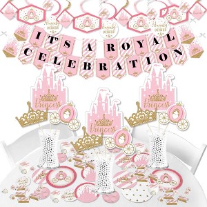 Big Dot of Happiness Little Princess Crown - Pink and Gold Princess Baby Shower or Birthday Party Supplies - Banner Decoration Kit - Fundle Bundle - 1 of 4