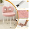 Vanity Chair with Back, Makeup Chair, Swivel Design,No Wheels,Small Upholstered Vanity Chair for Girls with Cute Bow Backrestst for Bedroom - 3 of 4