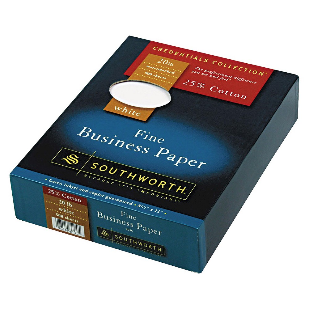 UPC 083514821705 product image for Southworth 25% Cotton Business Paper, 20 lbs -White (500 Per Box) | upcitemdb.com