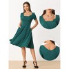 Allegra K Women's Vintage Square Neck Short Sleeve High Waist Elegant Dresses - 2 of 4