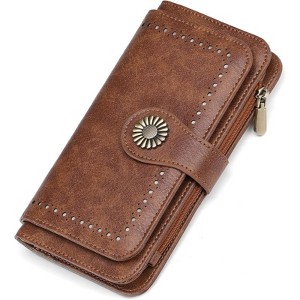 Clotth Womens RFID Blocking Trifold Wallet - Large Capacity,Secure Closure - Easy to Use Credit Card Organizer for Daily Use and Travel - 1 of 4