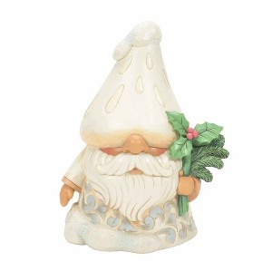 Jim Shore 5.5 Inch Winter's Fun Guy Mushroom Holly Christmas Gnome Figurines - 1 of 3