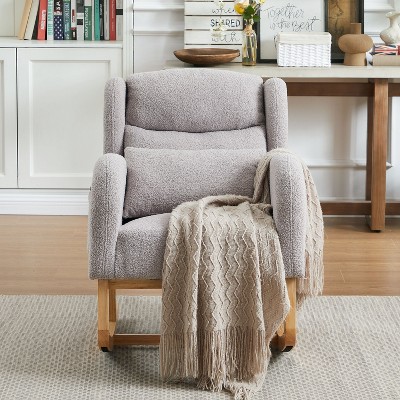 CAVINAS Premium High-Back Rocking Accent Chair, Plush Comfort Arm Chair for Living Room