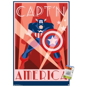 Trends International Marvel Comics - Captain America - Art Deco Unframed Wall Poster Prints - 1 of 4