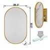 Chery Life 20x34 Inch Oval Recessed Medicine Cabinet, Metal Framed Bathroom Wall Cabinet with Mirror and Adjustable Shelves - 4 of 4