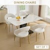 Teddy Fabric Dining Chair with Curved Open Back and Gold Metal Legs,Modern Upholstered Accent Chair for Kitchen or Dining Room-Baofuwish - 3 of 4