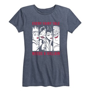 Women's - Disney - Evil Queen Cruella Maleficent Ursula Every Fairy Tale Needs A Villain Short Sleeve Graphic T-Shirt - 1 of 4