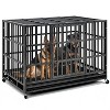 XBRIGH 48-Inch Blue\Orange\Green\Black Heavy Duty Dog Crate with Wheels, Sturdy Door Lock, Double Doors and Removable Tray Design - 2 of 4