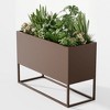 Okak 36/47 Inch Metal Rectangular Planter with Shelves Sturdy Indoor/Outdoor Pot for Flowers, Shrubs, Drainage Holes - 2 of 4