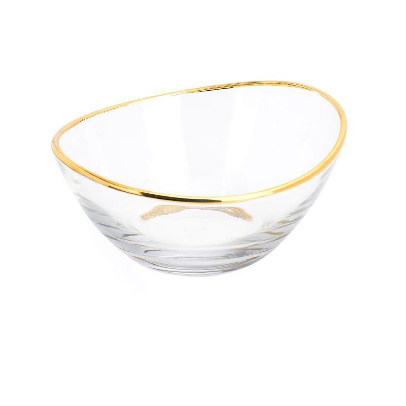 Classic Touch Glass Serving Bowl with 14K Gold Rim, 3 of 4