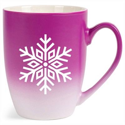 Elanze Designs N/A Two Toned Ombre Matte Pink and White 12 ounce Ceramic Stoneware Coffee Cup Mug