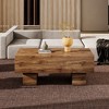 Lyngins 43.3" Modern Coffee Table, Simple Marble Texture MDF Coffee Table, Center Table & Living Room Table for Stylish Spaces, 300 lbs Capacity - 3 of 4