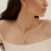 14K Gold Plated 2-Sided Necklace - Lucky Clover & Cross Pendant with Pearl Accents, Dainty Chain for Women - 2 of 4