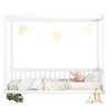 Dolonm Twin Size Wooden Canopy Floor Bed with Fence Guardrails, 78.2"L x 41.8"W x 58.3"H - 2 of 4