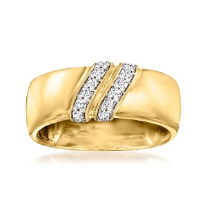 Ross-Simons 0.15 ct. t.w. Diamond Double-Stripe Ring in 18kt Yellow Gold Size 5 - 1 of 4