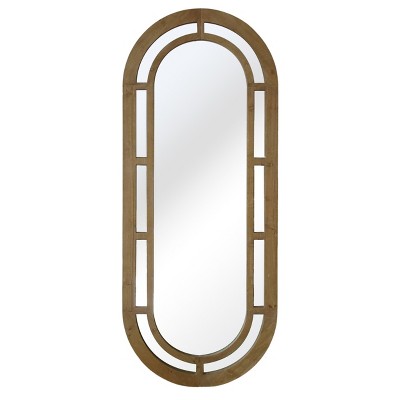 VIP Metal 68 in. Brown Capsule Shaped Mirror with Outline Frame