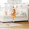 White Twin Kids Bed Frame, Upholstered Headboard, Soft Boucle Fabric for Girls and Boys, Noise Free, No Box Spring Needed - 3 of 4