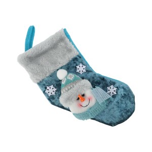 Unique Bargains Christmas Stockings Fabric Blue 9.25"x6.69" 1 Pc - 1 of 4