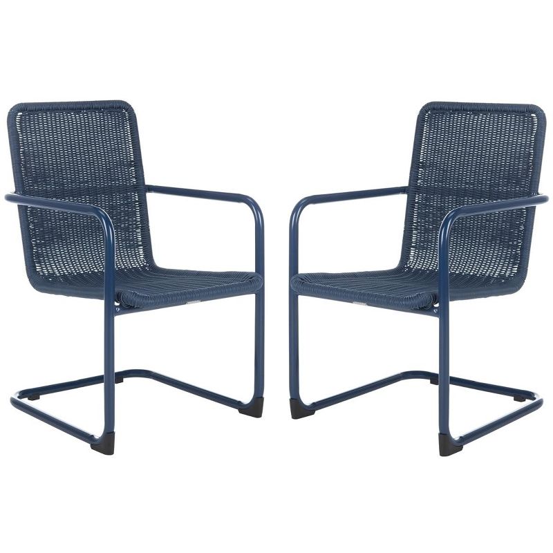 Hutton Chair (Set of 2) - Navy - Safavieh., 2 of 10