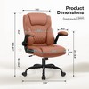 KERDOM Leather Office Chair, Big and Tall Office Chair 400LBS Wide Seat, Brown - 3 of 4