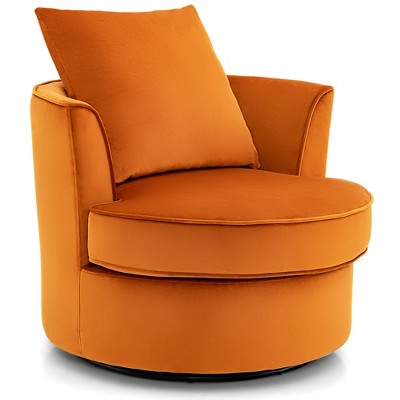 Costway Modern 360° Swivel Barrel Chair Accent Round Club Chair No Assembly Lint
