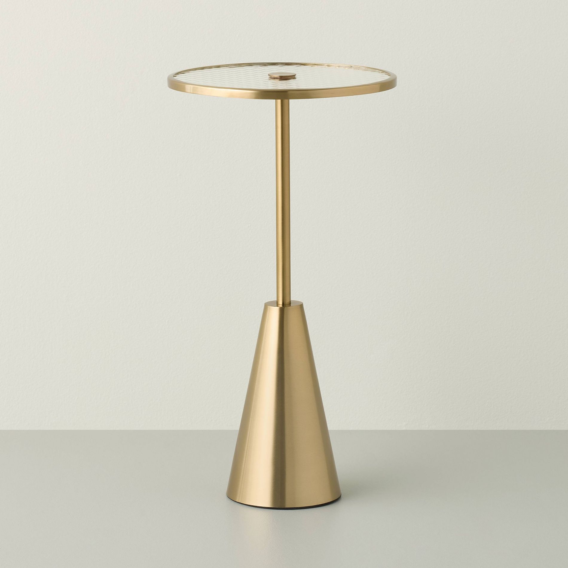 Round Accent Side Table Glass/Brass - Hearth & Hand™ with Magnolia