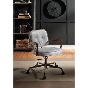 TiramisuBest Antique White & Gray Leather 3" Seat Cushion 360¡ã Swivel Office Chair with Sturdy Base - 1 of 4