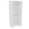 Morganton 2 Door Storage Cabinet White - Polifurniture: Modern Design, 3 Cubbies, 2 Hooks, Melamine Finish - 2 of 4